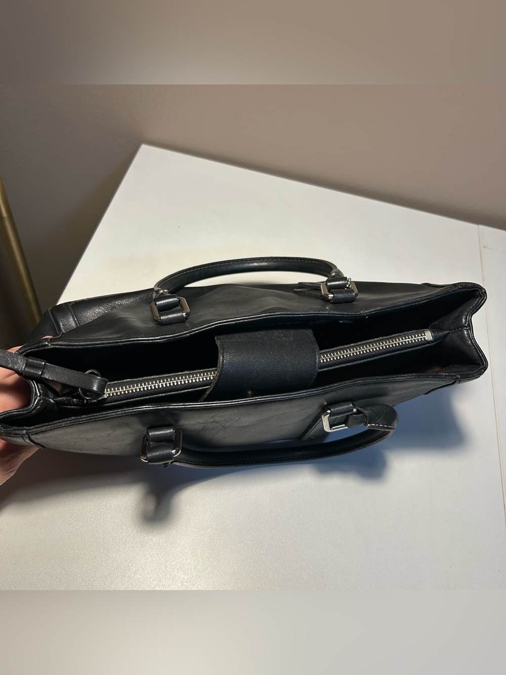 Coach Vintage Black Leather Bonnie Legacy Satchel Double top handle bag 9419 - Picture 13 of 16